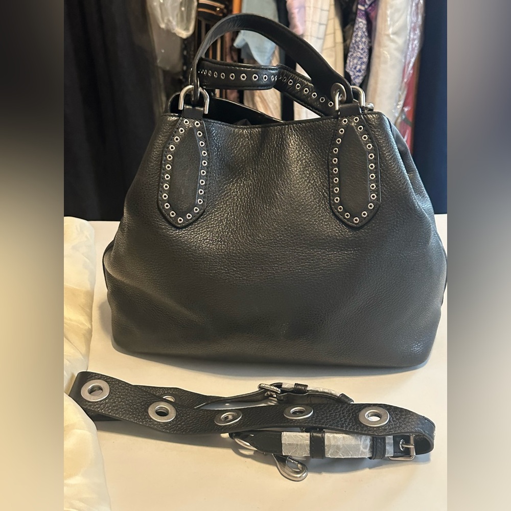 Michael Kors Black Studded Shoulder Bag - Picture 6 of 10